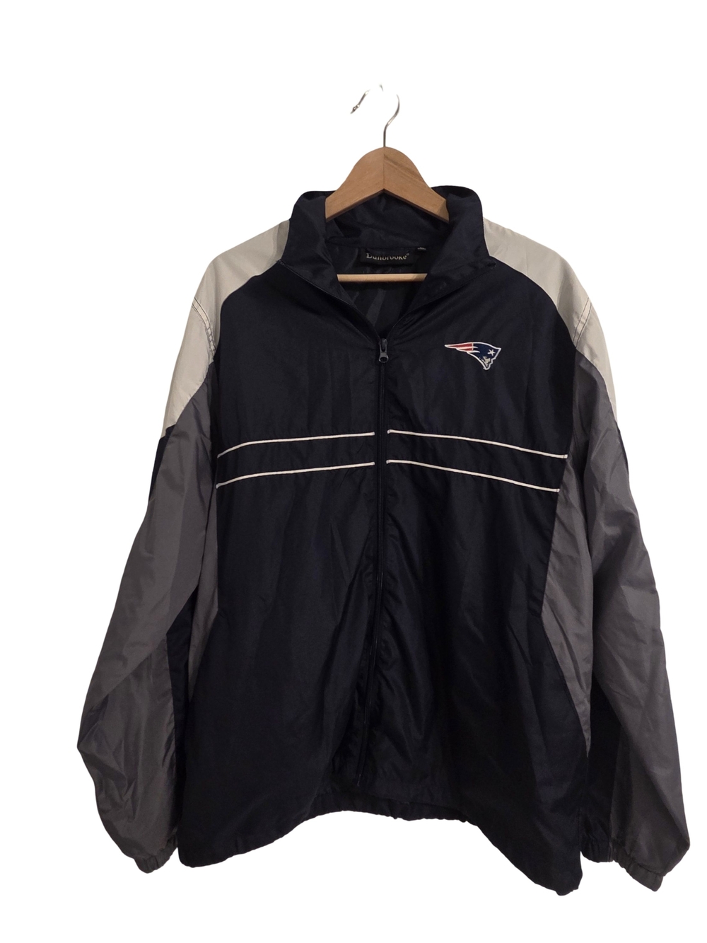 Dunbrooke Black, Gray & Cream New England Patriots Windbreaker